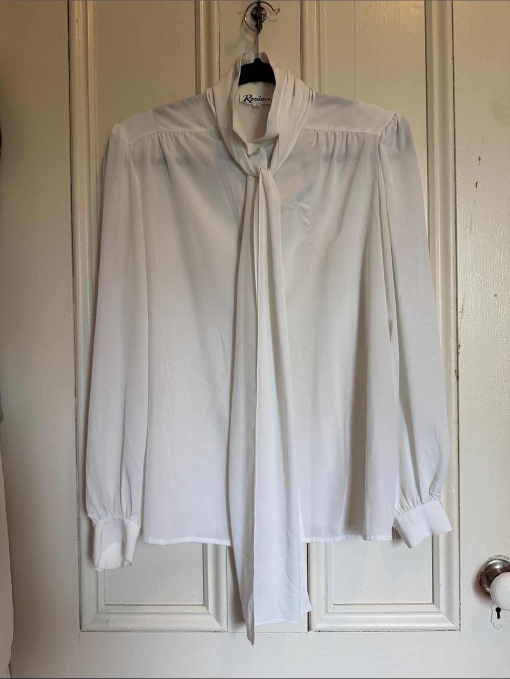 Vintage Rouie Tie-Neck Long Sleeve Blouse